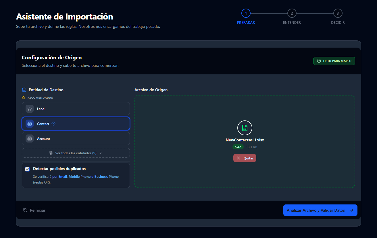 ImportToD365 — Paso 1: Preparar el archivo